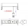 Bachmann DESK2 balts galda strāvas modulis ar 2 Schuko kontaktligzdām un USB-A/C 22W, 0.2m GST18