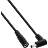 InLine® līdzstrāvas pagarinātājkabelis, taisnleņķa spraudnis, 4,0 x 1,7 mm, melns, 2 m