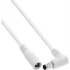 InLine® līdzstrāvas pagarinātājkabelis, taisnleņķa spraudnis, 5,5 x 2,5 mm, balts, 5 m