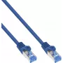 100gab. B-Pack InLine® Cat.6A S/FTP LSZH Patch kabelis, CCA, zils, 0,50 m