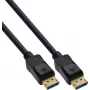 InLine® DisplayPort 2.1 kabelis, UHBR20 80 Gb/s, melns, apzeltīti kontakti, 3 m