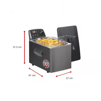 Fritel Turbo SF 4551M Fritieru 3200 W 4.5 L Nerūsējošais tērauds Melns