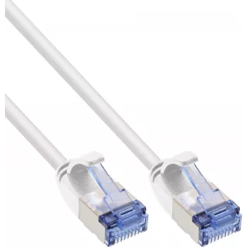 InLine® Slim U/FTP Cat.6A savienojuma kabelis, balts, 5 m