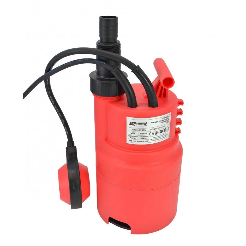AWTOOLS AW85000 Iegremdējamais sūknis 250W 5000L/h 6m pacēlājs IPX8 Automātiskais pludiņslēdzis Tīrs ūdens