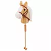 LEAN TOYS Hobby zirgs nūja ar auļošanas un zviedziena skaņām, bēšs, 100 cm