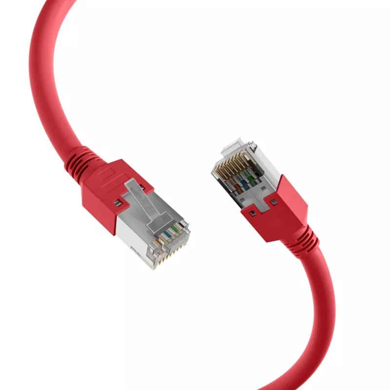 EFB Elektronik K2793.0,50 RJ45 krusteniskais savienojuma kabelis Cat.5e SF/UTP, Hirose TM11, Draka UC300, 0,5 m, sarkans