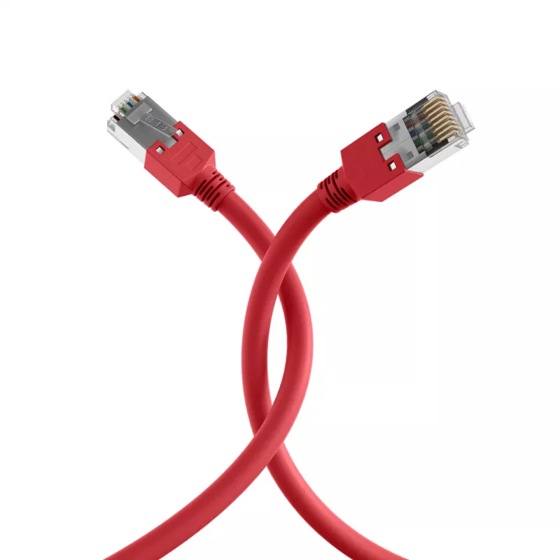 EFB Elektronik K2793.0,50 RJ45 krusteniskais savienojuma kabelis Cat.5e SF/UTP, Hirose TM11, Draka UC300, 0,5 m, sarkans