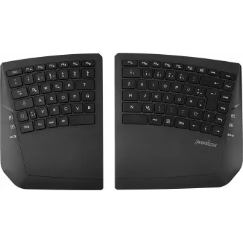 Perixx PERIBOARD-624 B DE – Bezvadu ergonomiska sadalīta tastatūra, vācu izkārtojums, melna