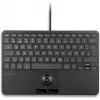 PERIX PERIBOARD-427 H DE vadu USB mini tastatūra ar integrētu trackball un fona apgaismojumu, melna
