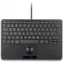 PERIX PERIBOARD-427 H DE vadu USB mini tastatūra ar integrētu trackball un fona apgaismojumu, melna