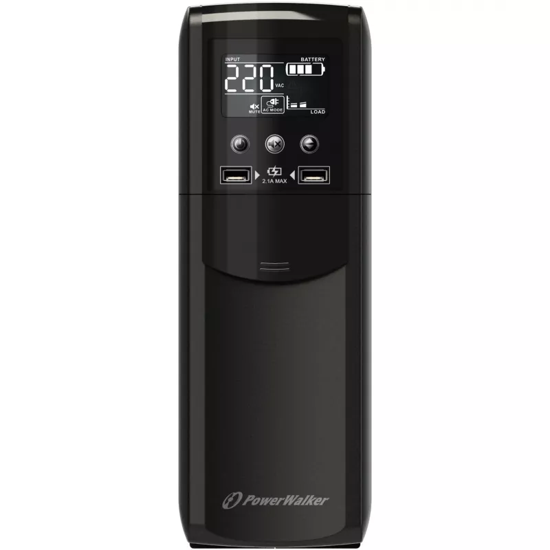 PowerWalker VI 800 CSW Line-Interactive UPS - 800VA/480W, 2 Schuko kontaktligzdas, AVR, USB