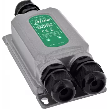 InLine® PoE++ sadalītājs āra videi IP67 IK10 60W 12V Gigabit