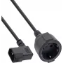 InLine® Tīkla adaptera kabelis IEC C14 uz Schuko kontaktligzdu, 2m, Melns