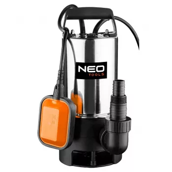 NEO TOOLS Zemūdens notekūdeņu sūknis 900W, 13000 L/h, 8m spiediens, nerūsējošais tērauds