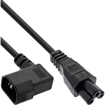 InLine® tīkla kabelis C14 sievišķīgs leņķa uz C5 vīrišķīgs, melns, 3m