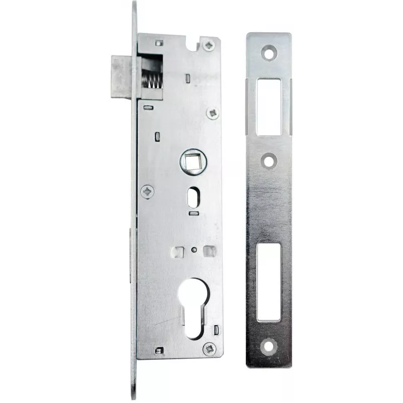 PSG 63.211 L/P iebūvējamā slēdzene ar fiksatoru un aizbīdni, reversīva, 220 x 22 mm priekšplāksne, 72 mm PZ, 50 mm atkāpe, cinkota tērauda