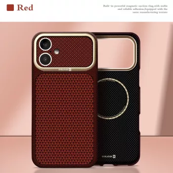 Evelatus Apple iPhone 17 Carbon Premium Edition MagSafe maciņš Burgundy