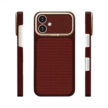 Evelatus Apple iPhone 17 Carbon Premium Edition MagSafe maciņš Burgundy