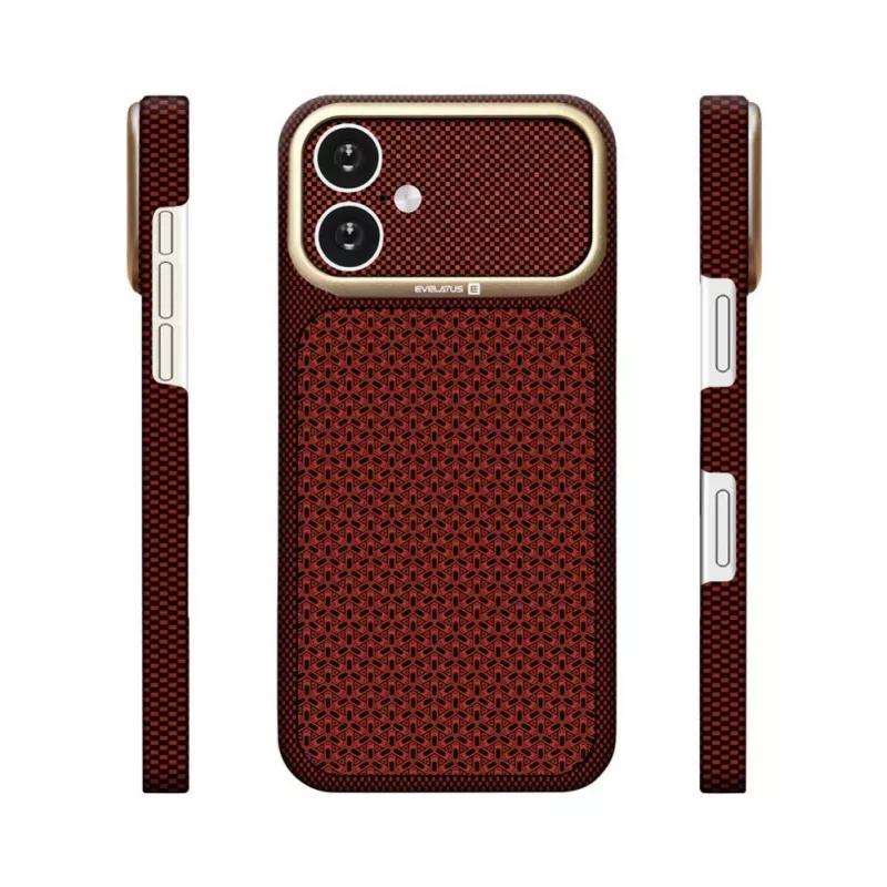 Evelatus Apple iPhone 17 Carbon Premium Edition MagSafe maciņš Burgundy