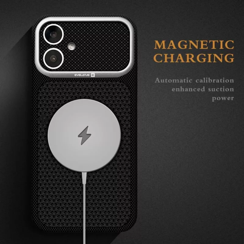 Evelatus Apple iPhone 17 Carbon Premium Edition MagSafe maciņš Burgundy
