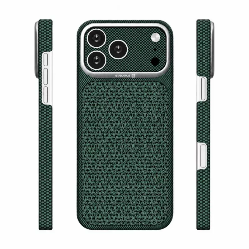 Evelatus Apple iPhone 17 Pro Max Carbon Premium Edition MagSafe maciņš zaļš