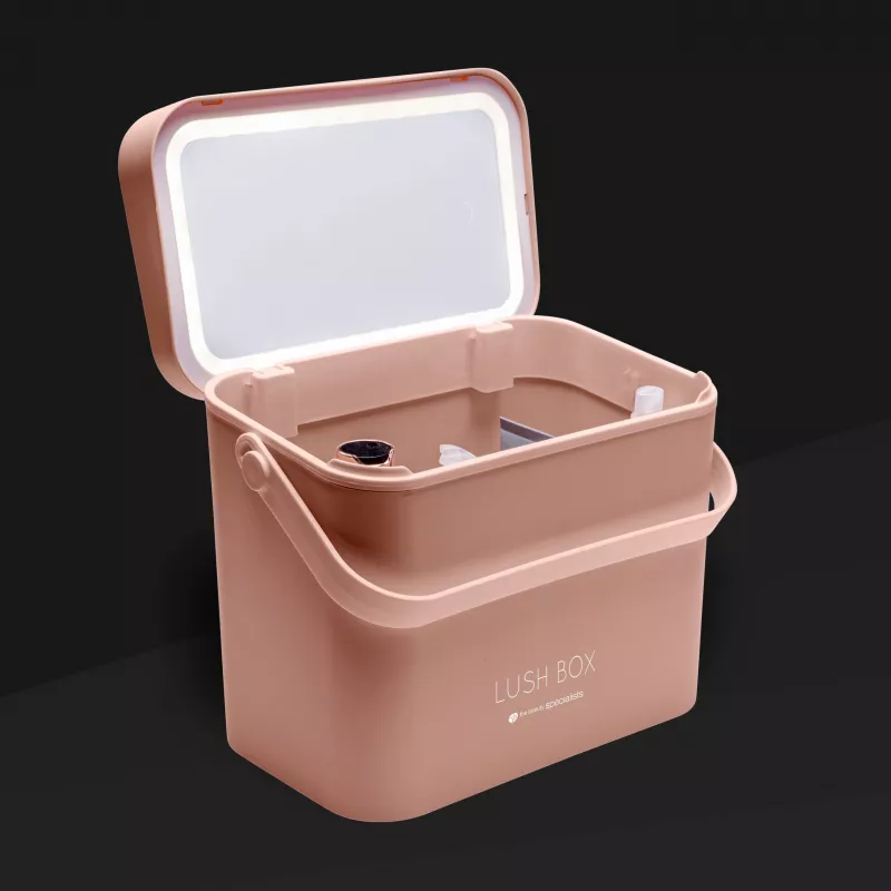 Rio CSBL-EU/1,1 Liela kosmētikas kaste Lush Box – Alumīnija skaistumkopšanas kaste ar kantilevera paplātēm un aizslēdzamām sprādzēm, melna