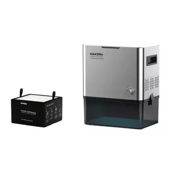 MAKERA Cyclone putekļu savācējs – augstas efektivitātes putekļu atdalītājs darbnīcas putekļsūcējiem, 50mm pieslēgvietas, balts