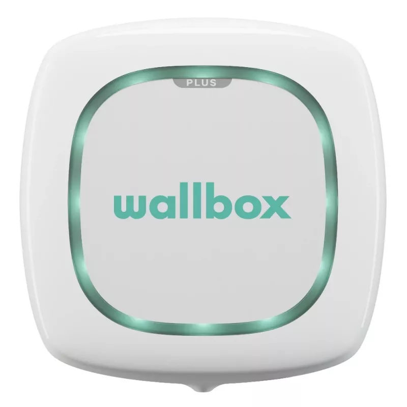 Wallbox Pulsar Plus 7.4 kW Type 2 elektromobiļu uzlādes stacija, balta ar 5m melnu kabeli