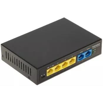 POE Switch GTX-A1-06-42-V2, 4 portu Fast Ethernet nepārvaldāms PoE+ tīkla slēdzis