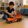 LEAN TOYS Kravas automašīna ar celtni Ceļmalas palīdzība Āķis Gaismas Skaņas Oranža 1:18