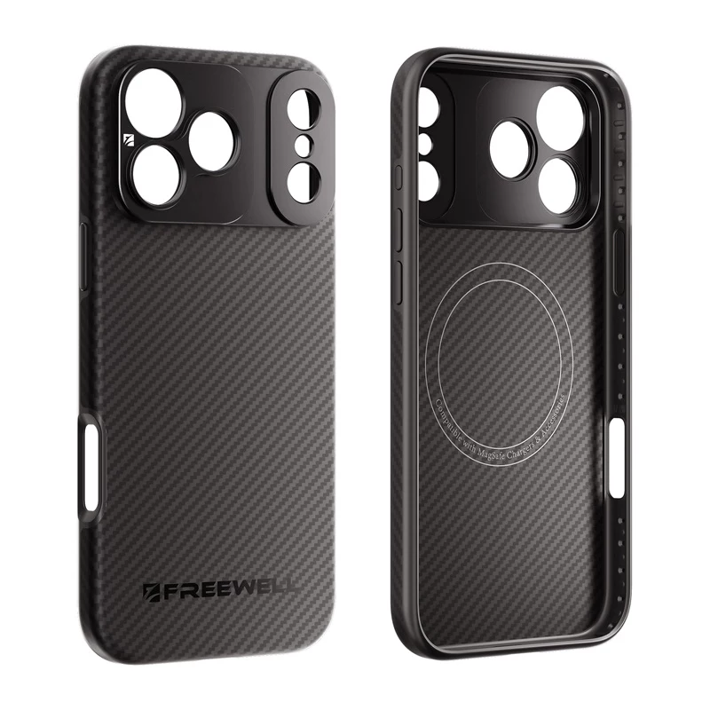 Freewell Sherpa Series maciņš iPhone 17 Pro ar 17 mm vītņotu objektīva stiprinājumu - melns