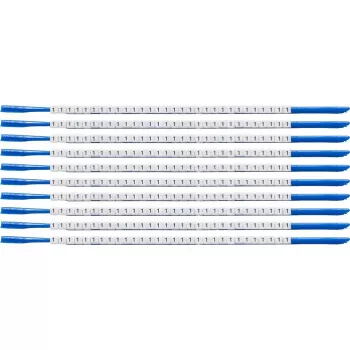 Brady SCN-07-1 klipu uzmavas vadu marķētājs, apzīmējums 1, balts, kabeļa diametram 1,9–2,4 mm, 300 gab.