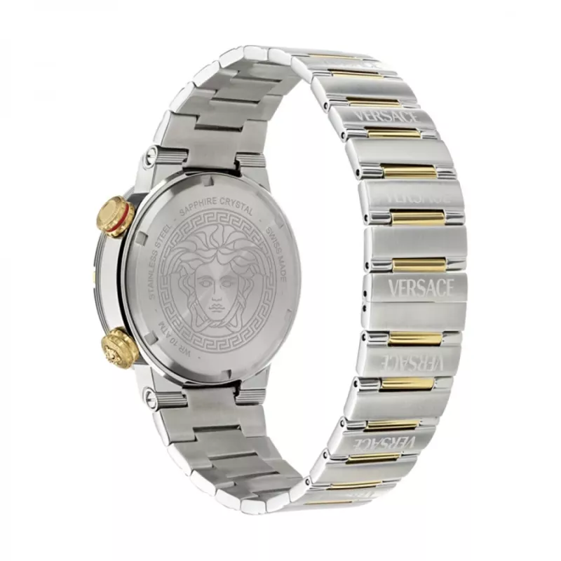Versace V-Race vīriešu Šveices kvarca pulkstenis VE8G00424 43mm nerūsējošais tērauds, melns ciparnīca