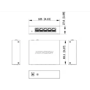 Hikvision DS-3E0505-O 5 portu Gigabit galddatora slēdzis
