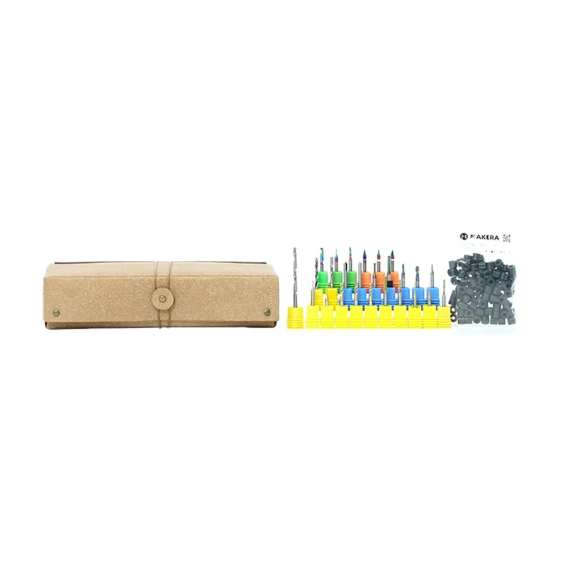 MAKERA Carvera Essential Extended frēžu komplekts (52 gab.) – cieta volframa karbīda CNC frēzes, 1/8 inch un 1/4 inch kāti, dažādi veidi kokam, plastmasai, alumīnijam, PCB