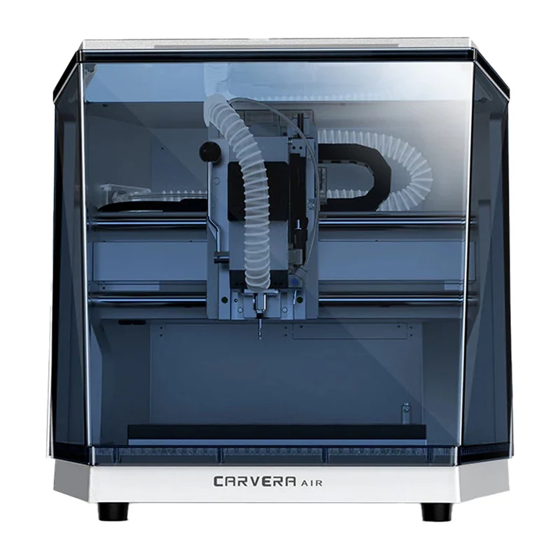 MAKERA AirDesCNC Carvera Air galda CNC frēzmašīna, 3 asis, 400W bezsuku vārpsta, 200x200x100mm darba lauks, pilnībā slēgta, Wi-Fi un USB-C