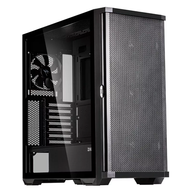 Zalman Z10 ATX Mid Tower korpuss, melns, rūdīts stikls, 4x ARGB ventilatori