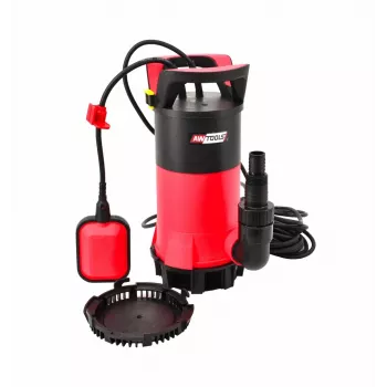 AWTOOLS iegremdējamais sūknis netīram un tīram ūdenim 750W ar pludiņslēdzi, 12500 L/h, 8 m spiediena augstums, nerūsējošais tērauds, 10 m kabelis