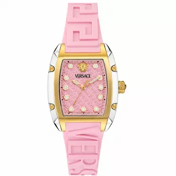 Versace sieviešu V-Circle Šveices kvarca pulkstenis VE8K00224 - 38mm nerūsējošā tērauda korpuss, melns ciparnīca, melna ādas siksna