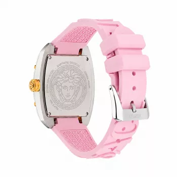 Versace sieviešu V-Circle Šveices kvarca pulkstenis VE8K00224 - 38mm nerūsējošā tērauda korpuss, melns ciparnīca, melna ādas siksna