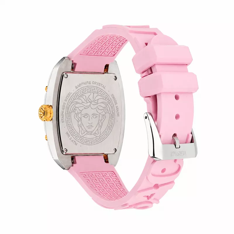 Versace sieviešu V-Circle Šveices kvarca pulkstenis VE8K00224 - 38mm nerūsējošā tērauda korpuss, melns ciparnīca, melna ādas siksna
