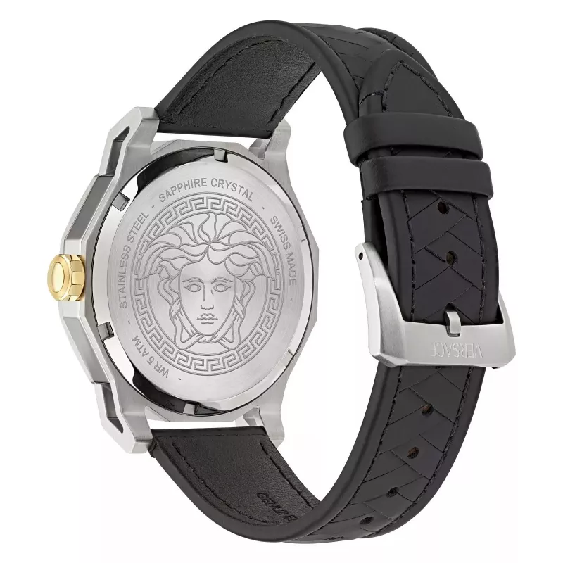 Versace V-Extreme Pro vīriešu Šveices kvarca pulkstenis 43mm nerūsējošais tērauds melns ciparnīca VE9I00124