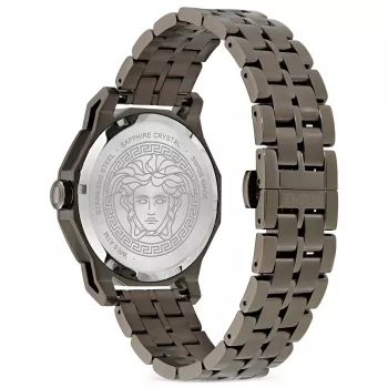 Versace vīriešu V-Race GMT Alarm pulkstenis VE9I00524 43mm nerūsējošais tērauds, melns ciparnīca