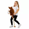LEAN TOYS Hobby zirgs nūja ar galopēšanas un zviedzēšanas skaņām, brūns, 100 cm