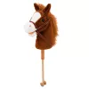 LEAN TOYS Hobby zirgs nūja ar galopēšanas un zviedzēšanas skaņām, brūns, 100 cm