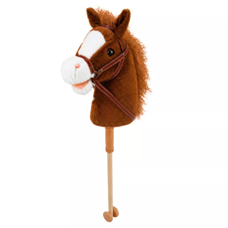 LEAN TOYS Hobby zirgs nūja ar galopēšanas un zviedzēšanas skaņām, brūns, 100 cm