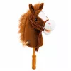 LEAN TOYS Hobby zirgs nūja ar galopēšanas un zviedzēšanas skaņām, brūns, 100 cm