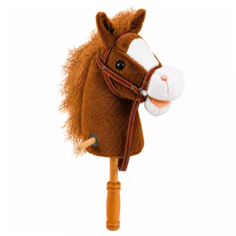 LEAN TOYS Hobby zirgs nūja ar galopēšanas un zviedzēšanas skaņām, brūns, 100 cm