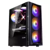 Zalman N4 Rev.1 Mid-Tower ATX korpuss ar 6 ARGB ventilatoriem, rūdītu stiklu, melns