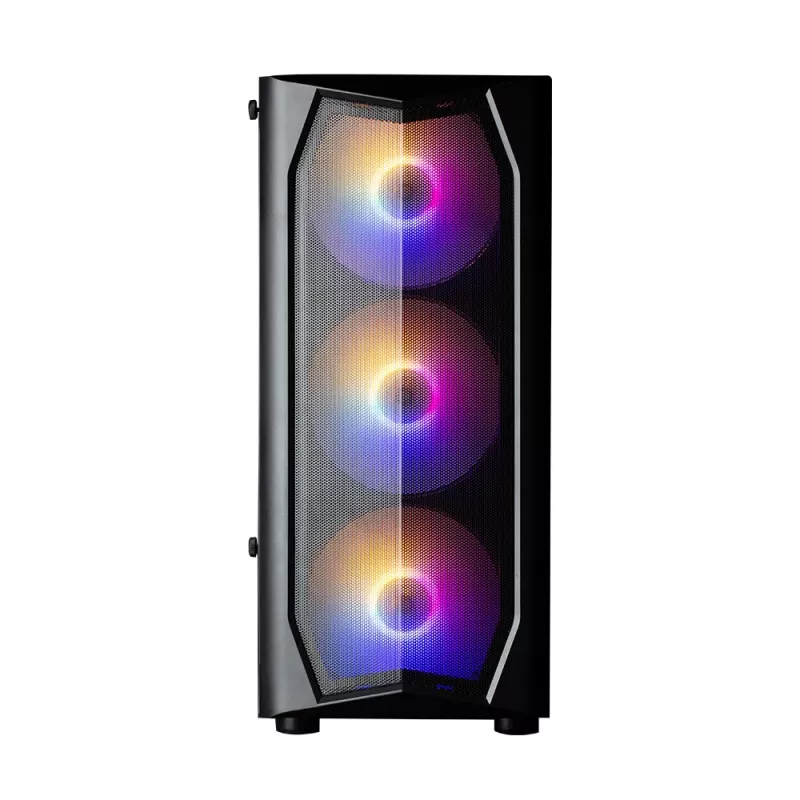 Zalman N4 Rev.1 Mid-Tower ATX korpuss ar 6 ARGB ventilatoriem, rūdītu stiklu, melns